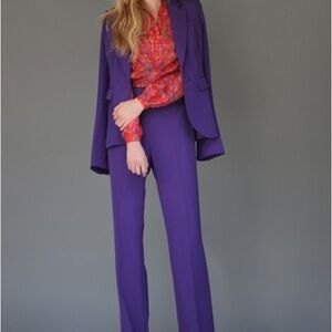 Rachel Zoe Purple Hutton Tux Dress Pants Flare Women’s Size 12 Tall NWT